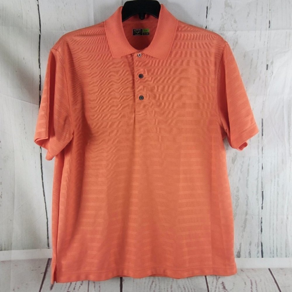 Links Edition Titanium Mens Orange Size L Golf Polo Shirt